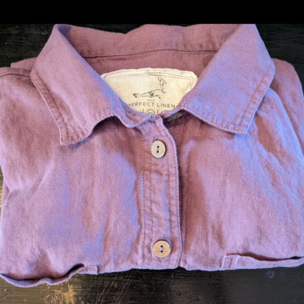 Not Perfect Linen Dijon shirt Dusty Lavender